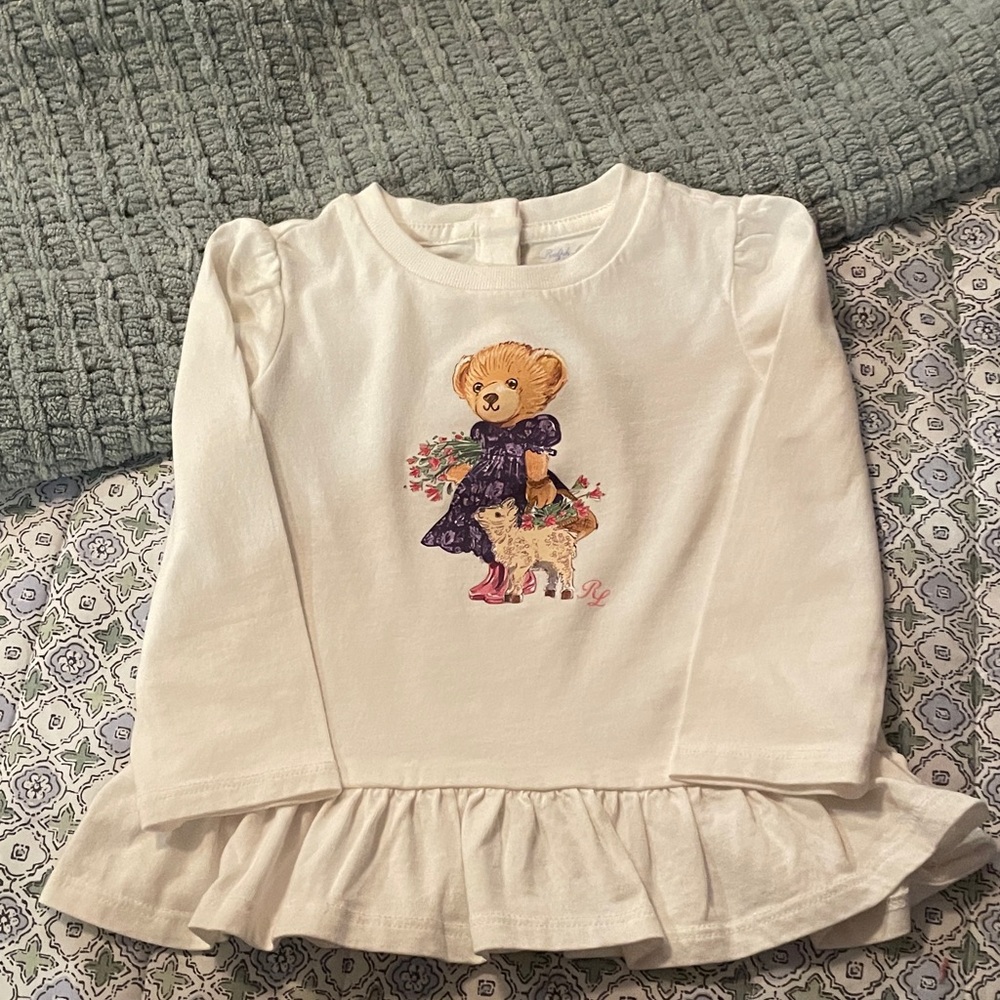 Adorable White Bear Print Kids Top